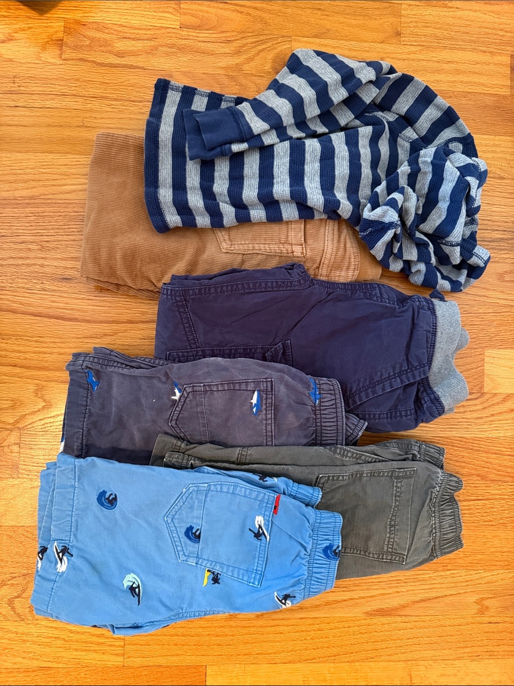 Hanna Andersson Boys Shorts & Bottoms Bundle in Blue, Navy, Brown, Gray